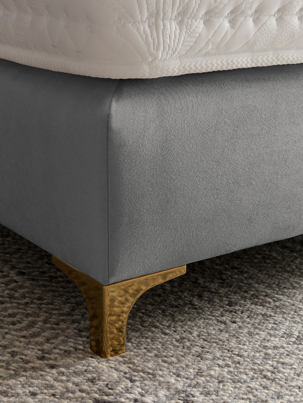 Samt Boxspringbett Grau KANSAS