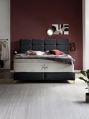 Samt Boxspringbett Schwarz KANSAS