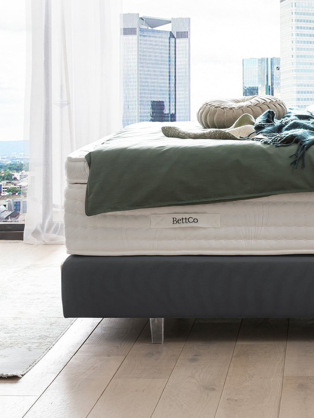 Velours Boxspringbett Dunkelgrau KANSAS