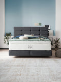 Velours Boxspringbett Schwarz KANSAS
