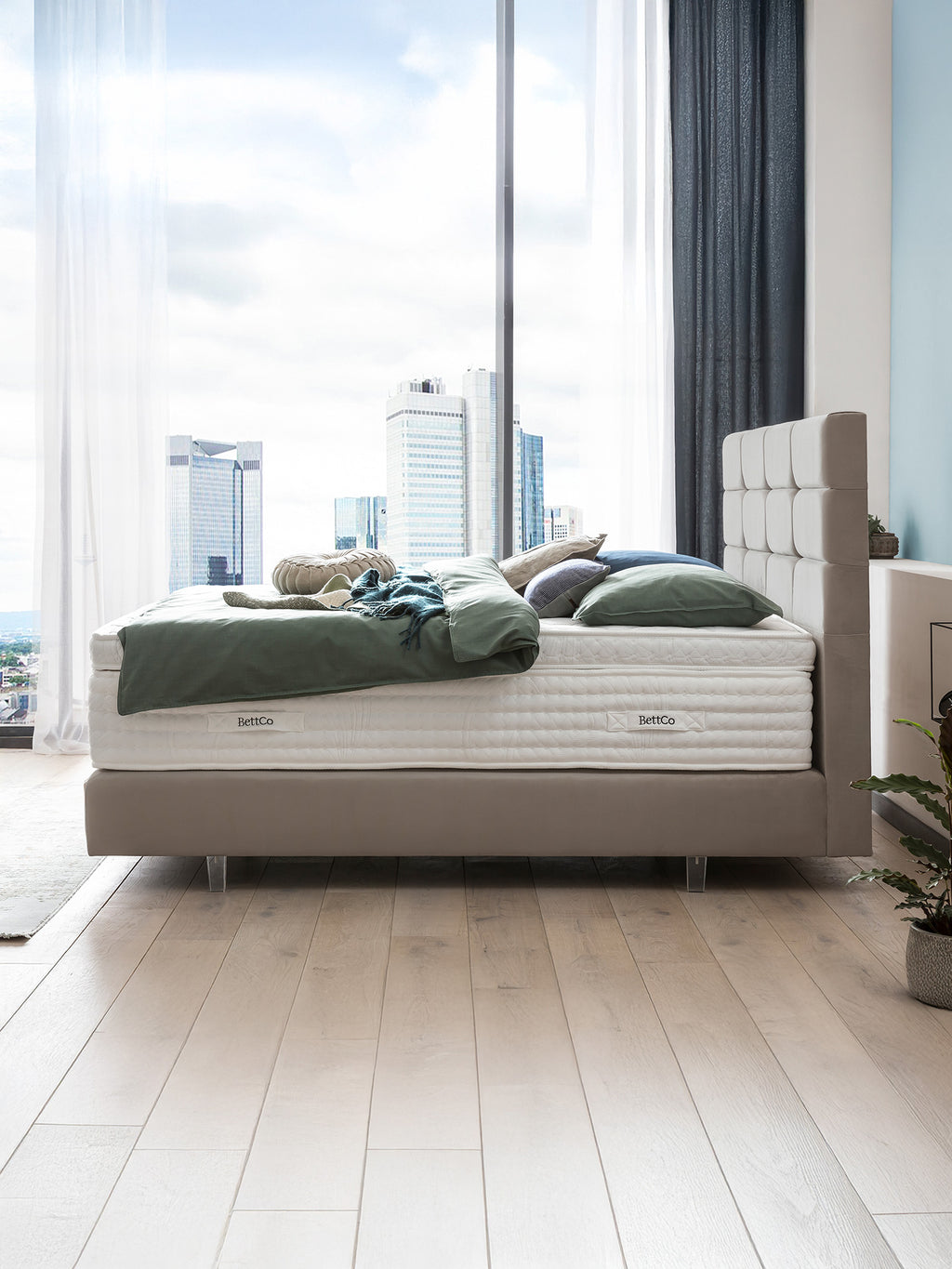 Velours Boxspringbett Taupe KANSAS