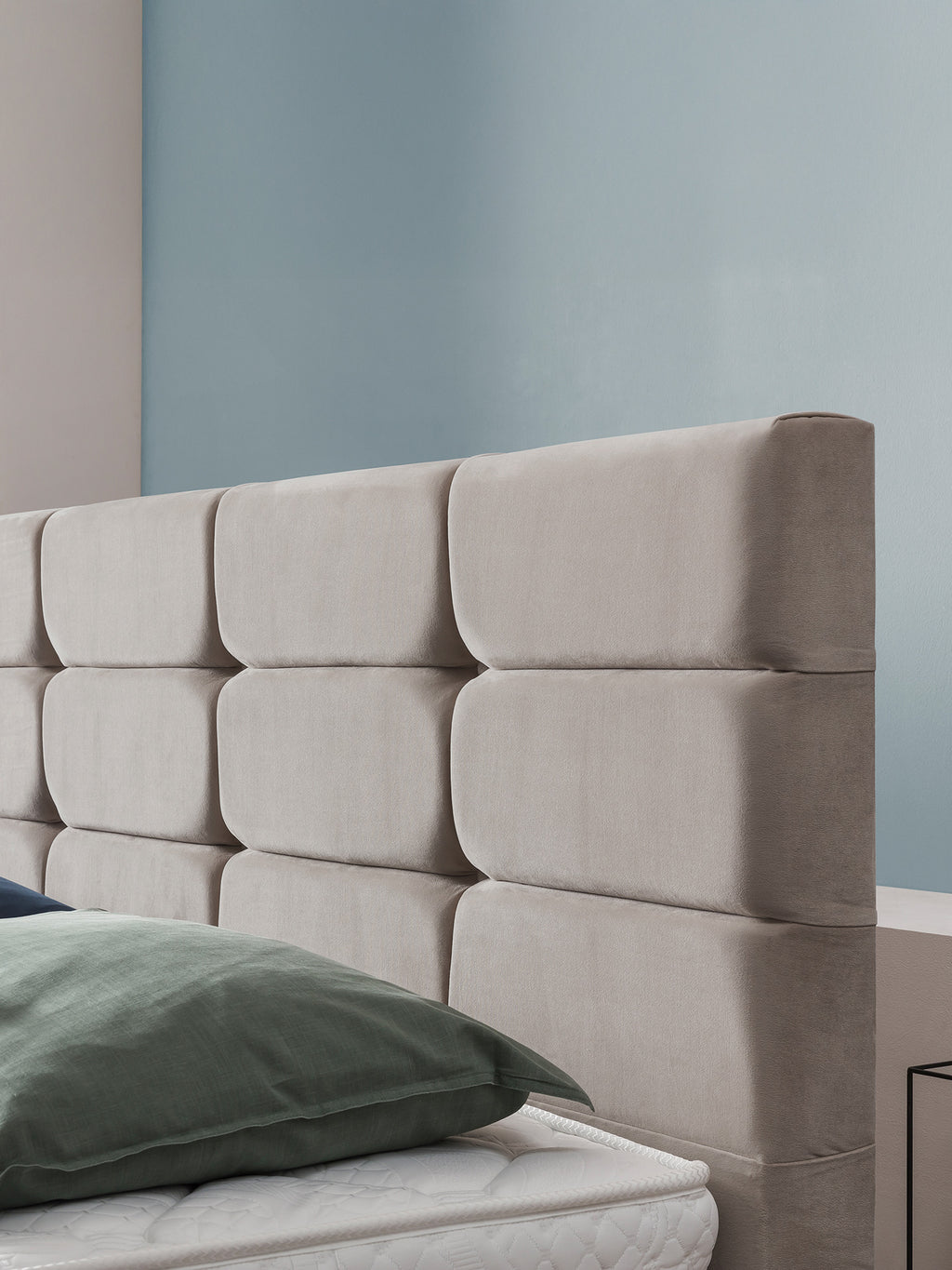 Velours Boxspringbett Taupe KANSAS