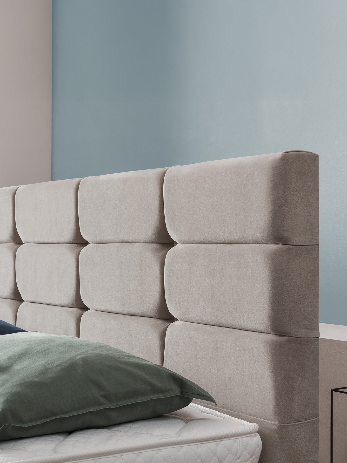 Velours Boxspringbett Taupe KANSAS