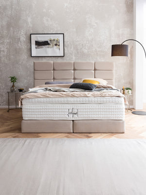Webstoff Boxspringbett Beige KANSAS