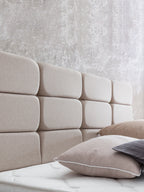 Webstoff Boxspringbett Beige KANSAS