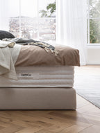 Webstoff Boxspringbett Beige KANSAS