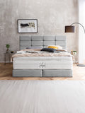 Webstoff Boxspringbett Hellgrau KANSAS