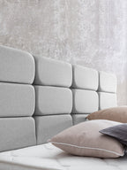 Webstoff Boxspringbett Hellgrau KANSAS
