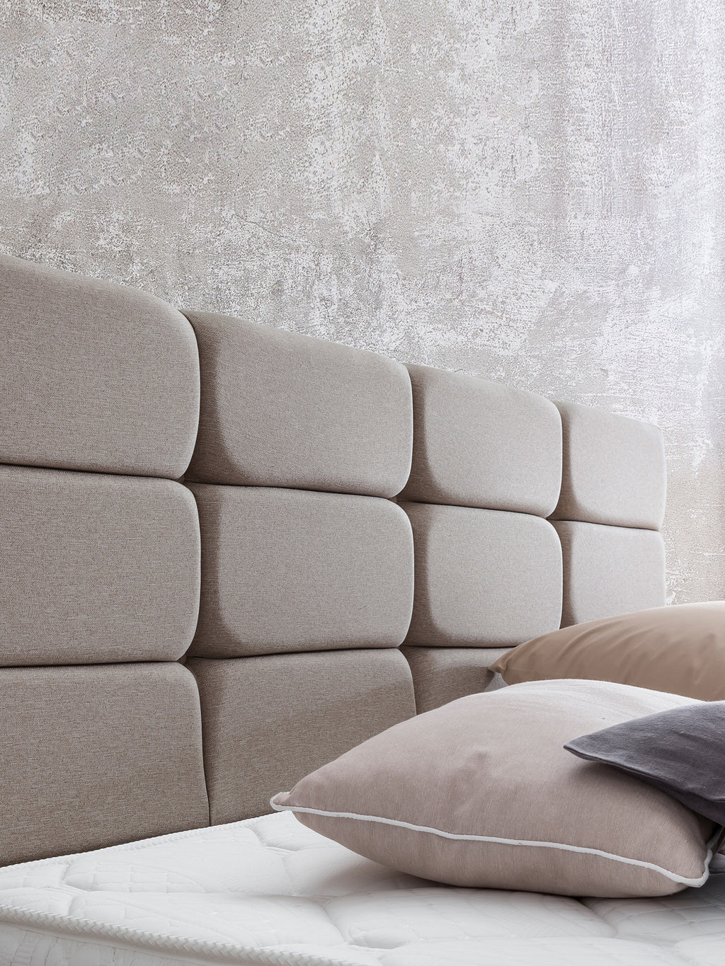 Webstoff Boxspringbett Nougat KANSAS