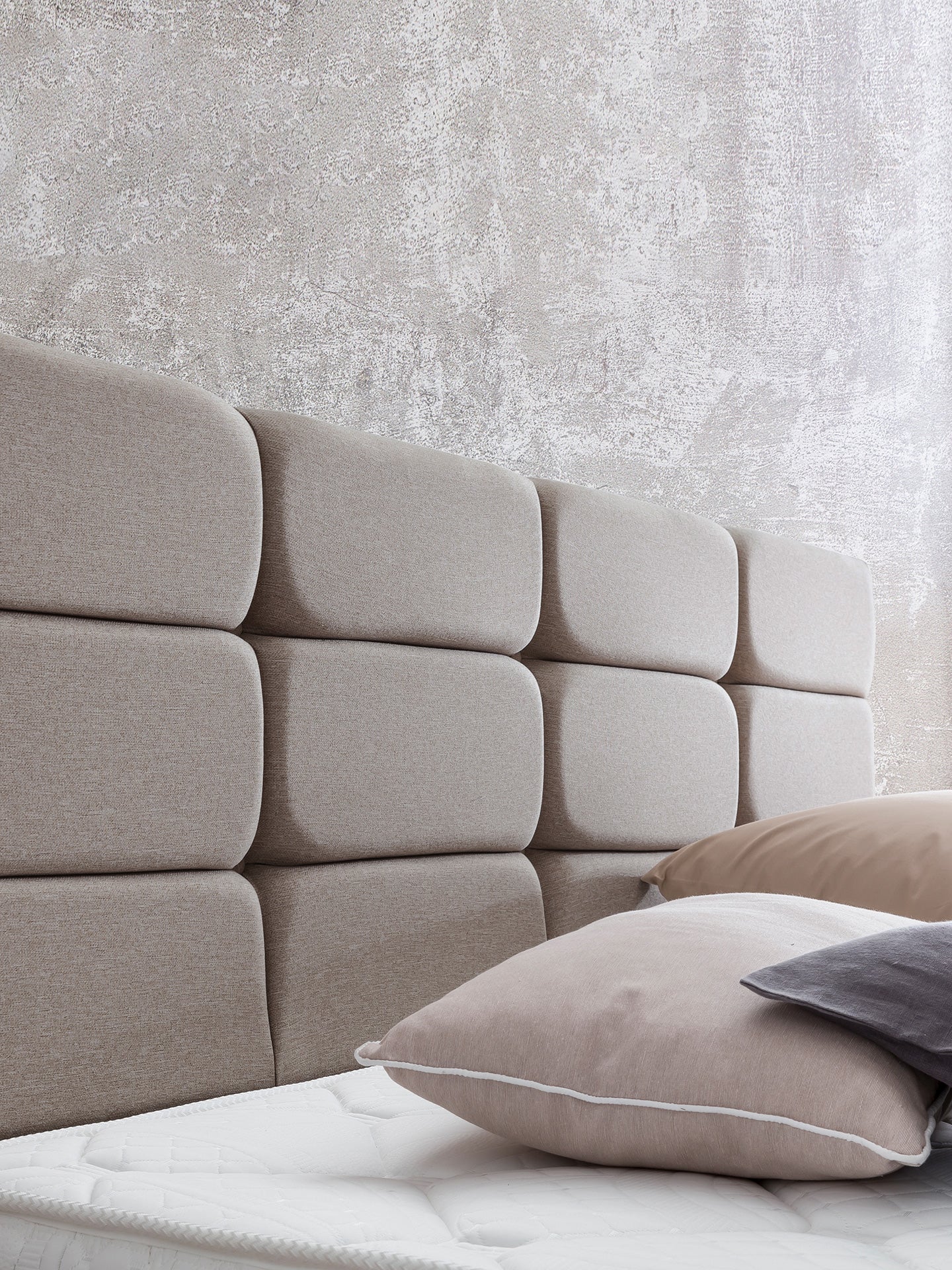 Webstoff Boxspringbett Nougat KANSAS