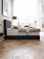 Webstoff Boxspringbett Schwarz KANSAS