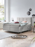 Samt Boxspringbett mit Stauraum Grau KANSAS