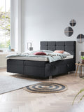 Samt Boxspringbett mit Stauraum Schwarz KANSAS