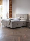 Velours Boxspringbett mit Stauraum Taupe KANSAS