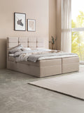 Webstoff Boxspringbett mit Stauraum Beige KANSAS