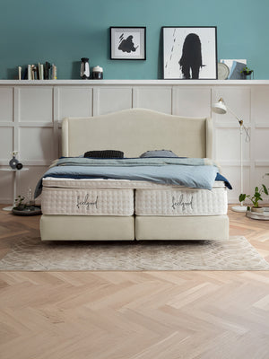 Samt Boxspringbett Creme LISBON