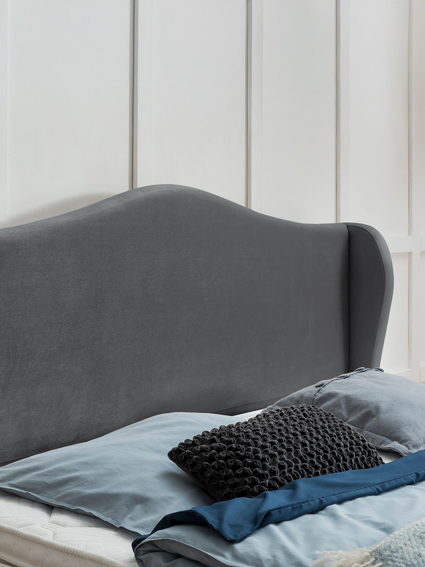 Samt Boxspringbett Dunkelgrau LISBON