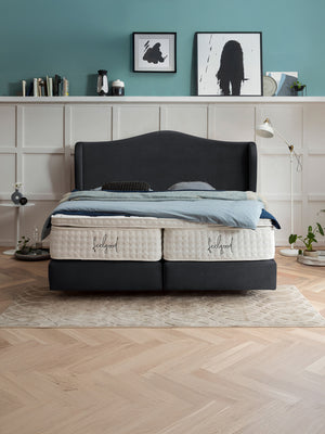 Samt Boxspringbett Schwarz LISBON