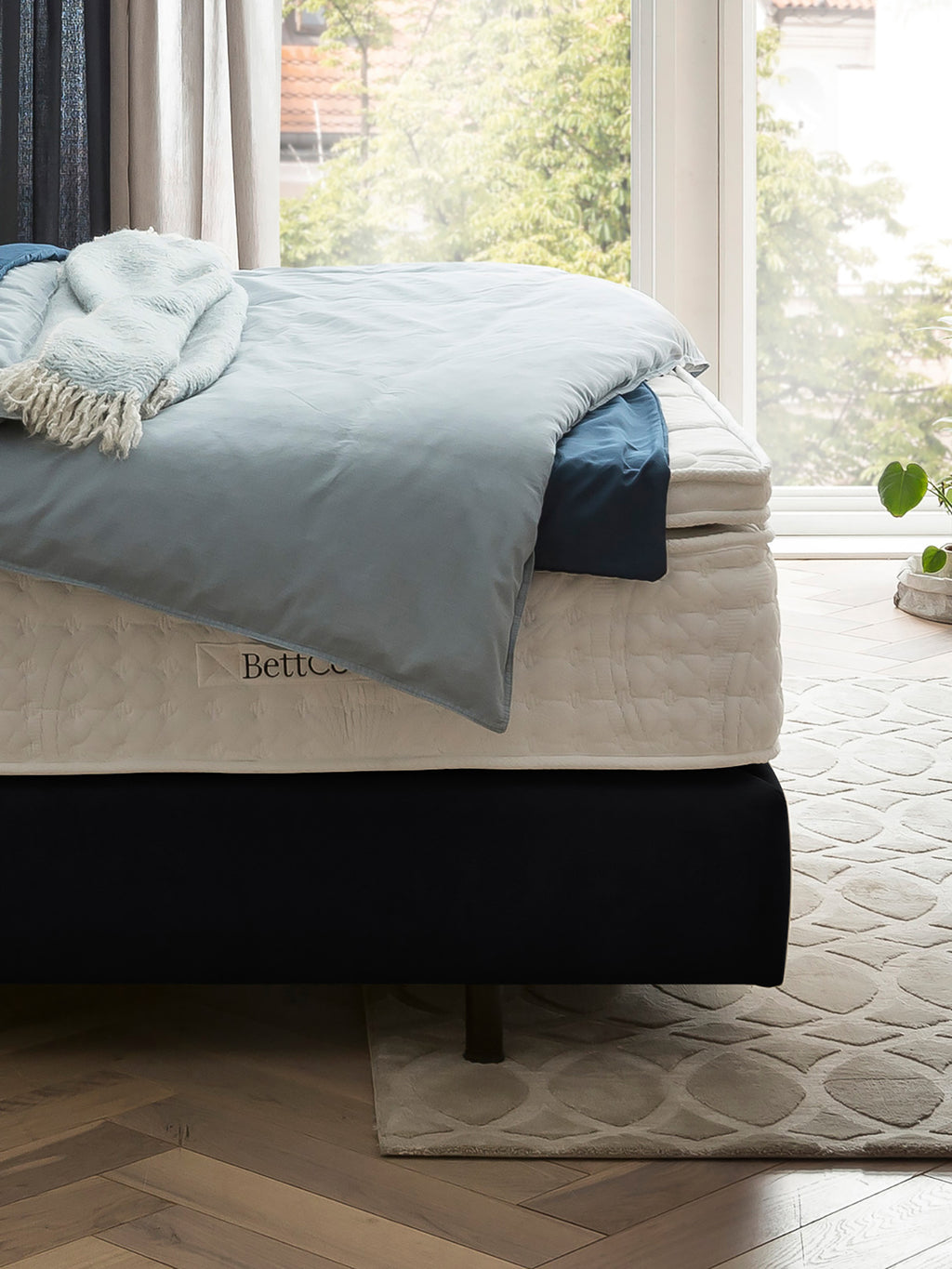 Samt Boxspringbett Schwarz LISBON