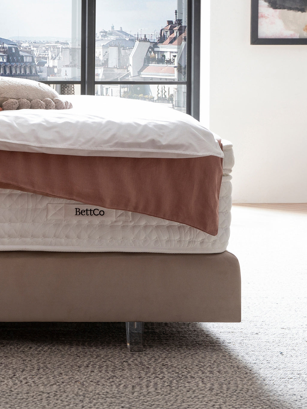 Velours Boxspringbett Creme LISBON