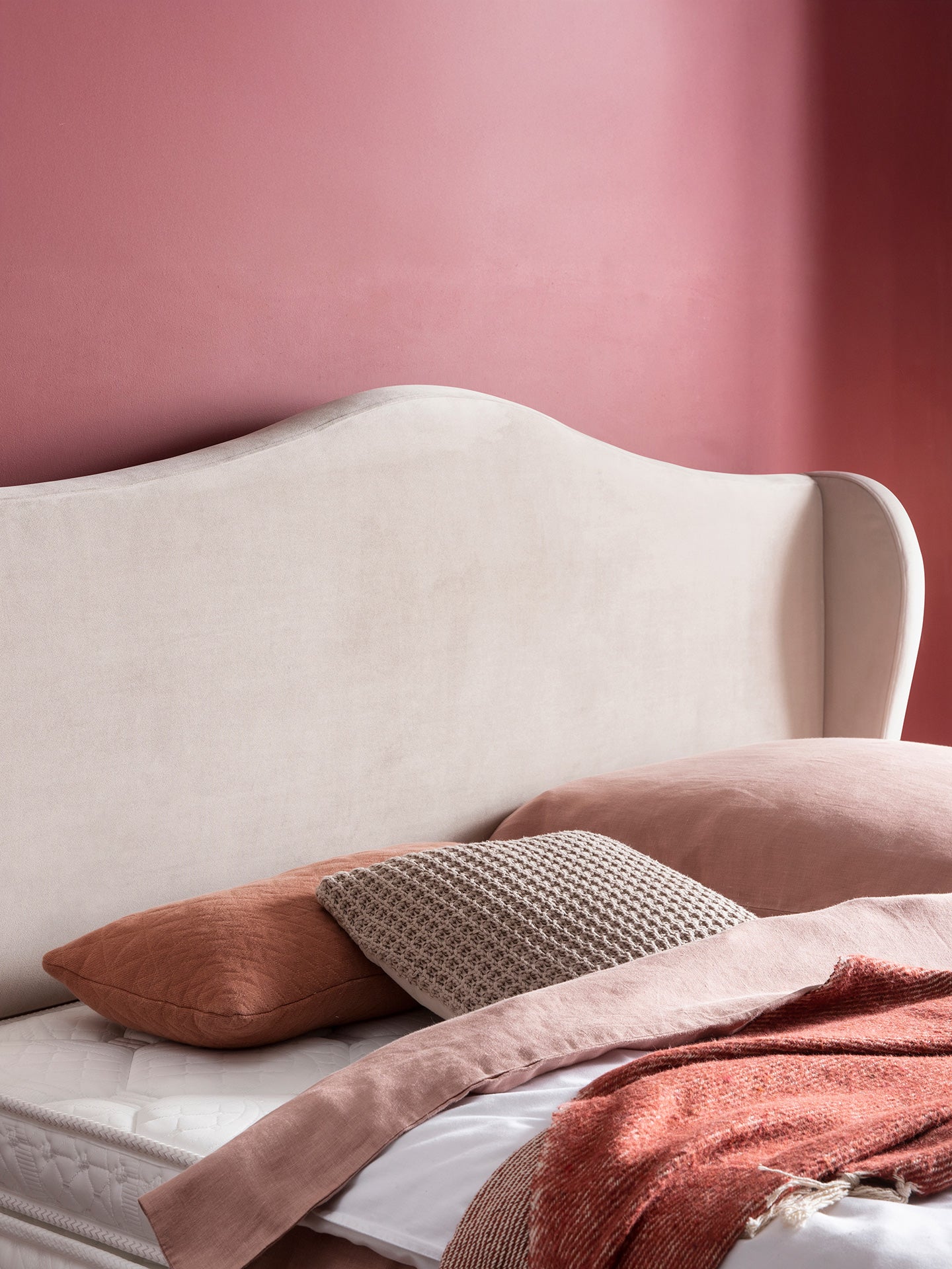 Velours Boxspringbett Creme LISBON