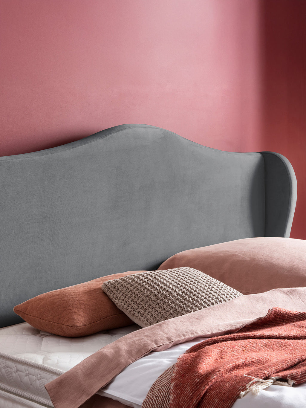 Velours Boxspringbett Dunkelgrau LISBON