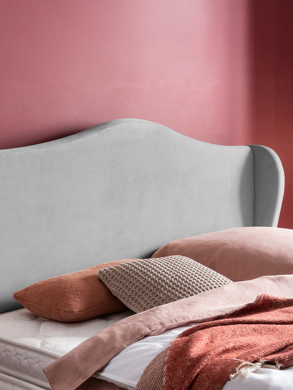 Velours Boxspringbett Grau LISBON