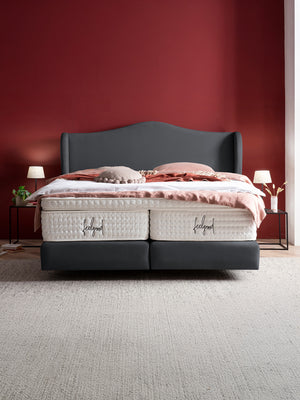 Velours Boxspringbett Schwarz LISBON