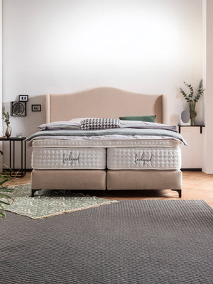 Webstoff Boxspringbett Beige LISBON