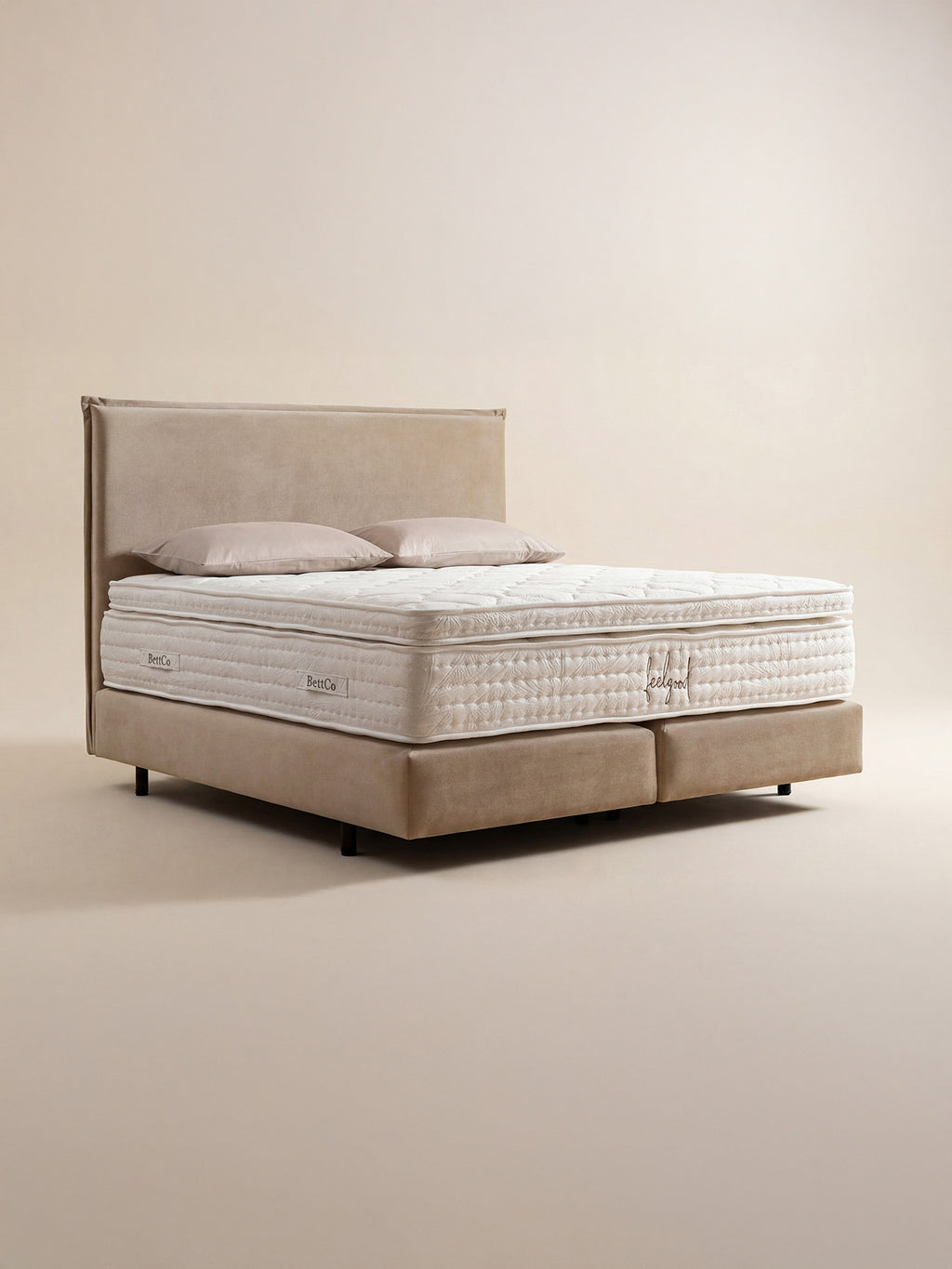 Samt Boxspringbett Beige LONDON