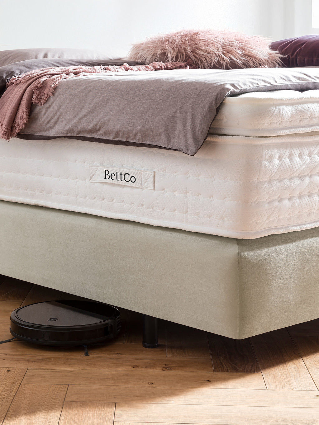 Samt Boxspringbett Creme LONDON