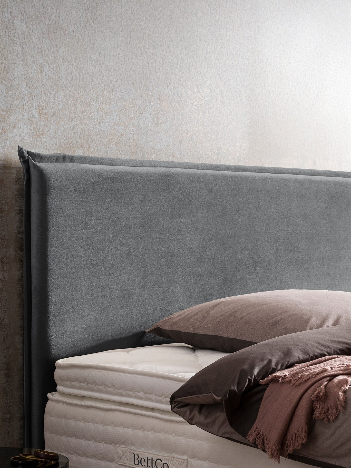 Samt Boxspringbett Dunkelgrau LONDON