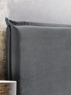 Samt Boxspringbett Dunkelgrau LONDON
