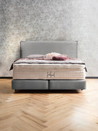 Samt Boxspringbett Grau LONDON