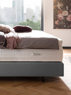 Samt Boxspringbett Grau LONDON