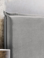 Samt Boxspringbett Grau LONDON