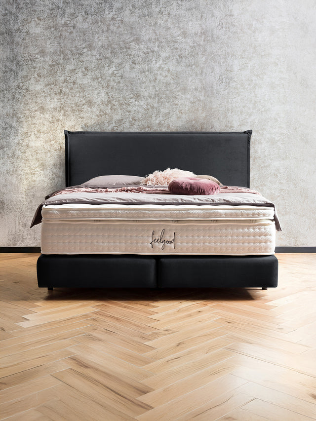 Samt Boxspringbett Schwarz LONDON