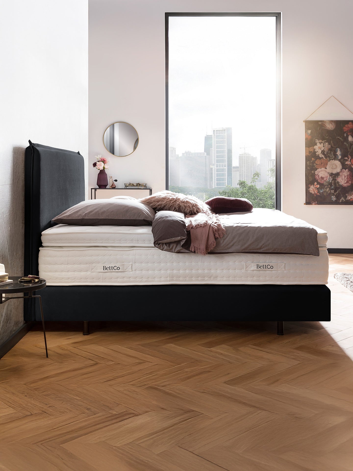 Samt Boxspringbett Schwarz LONDON