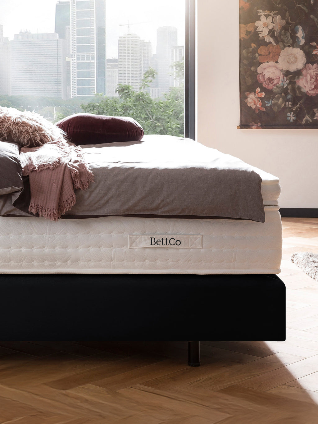 Samt Boxspringbett Schwarz LONDON