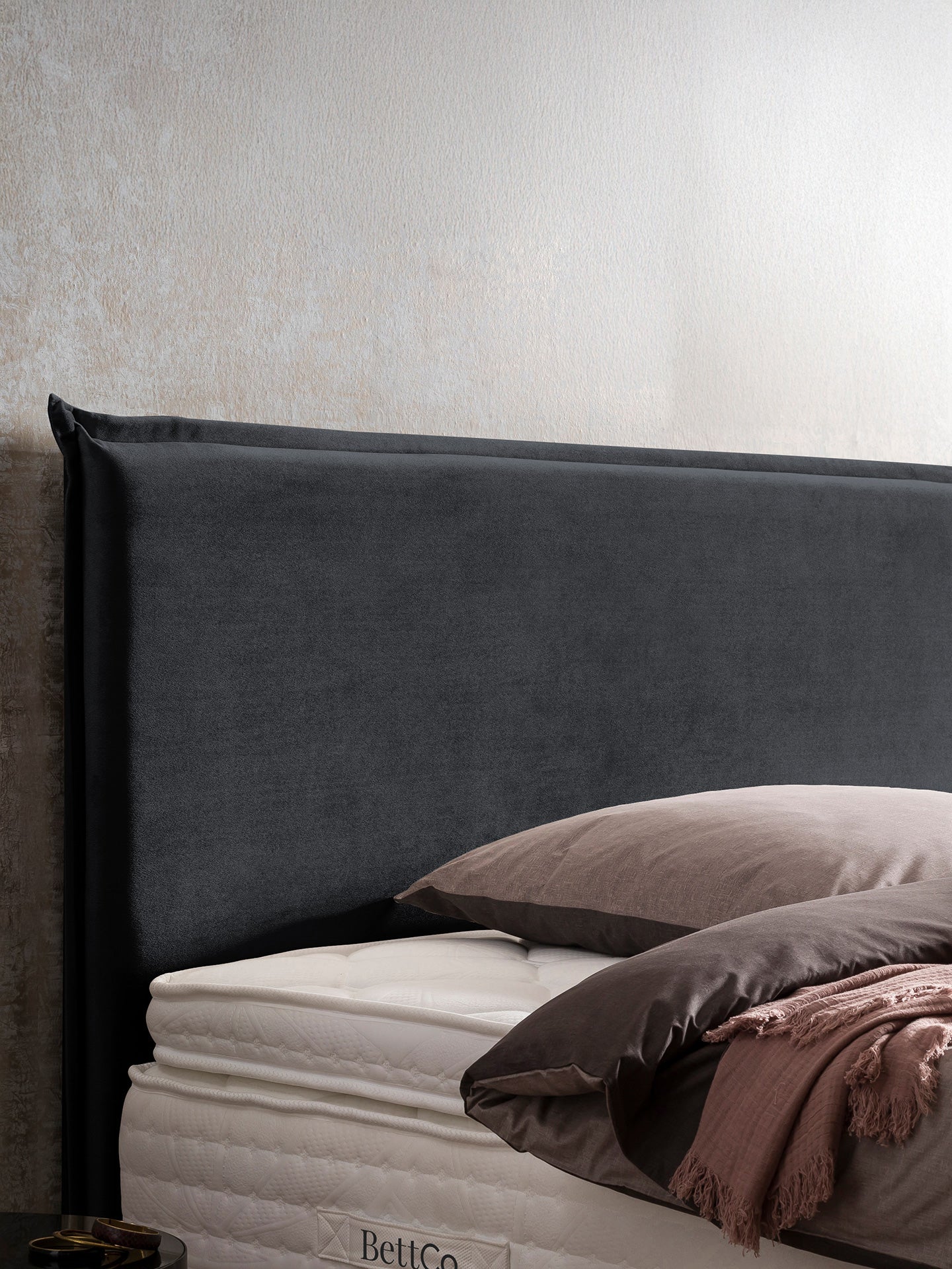 Samt Boxspringbett Schwarz LONDON