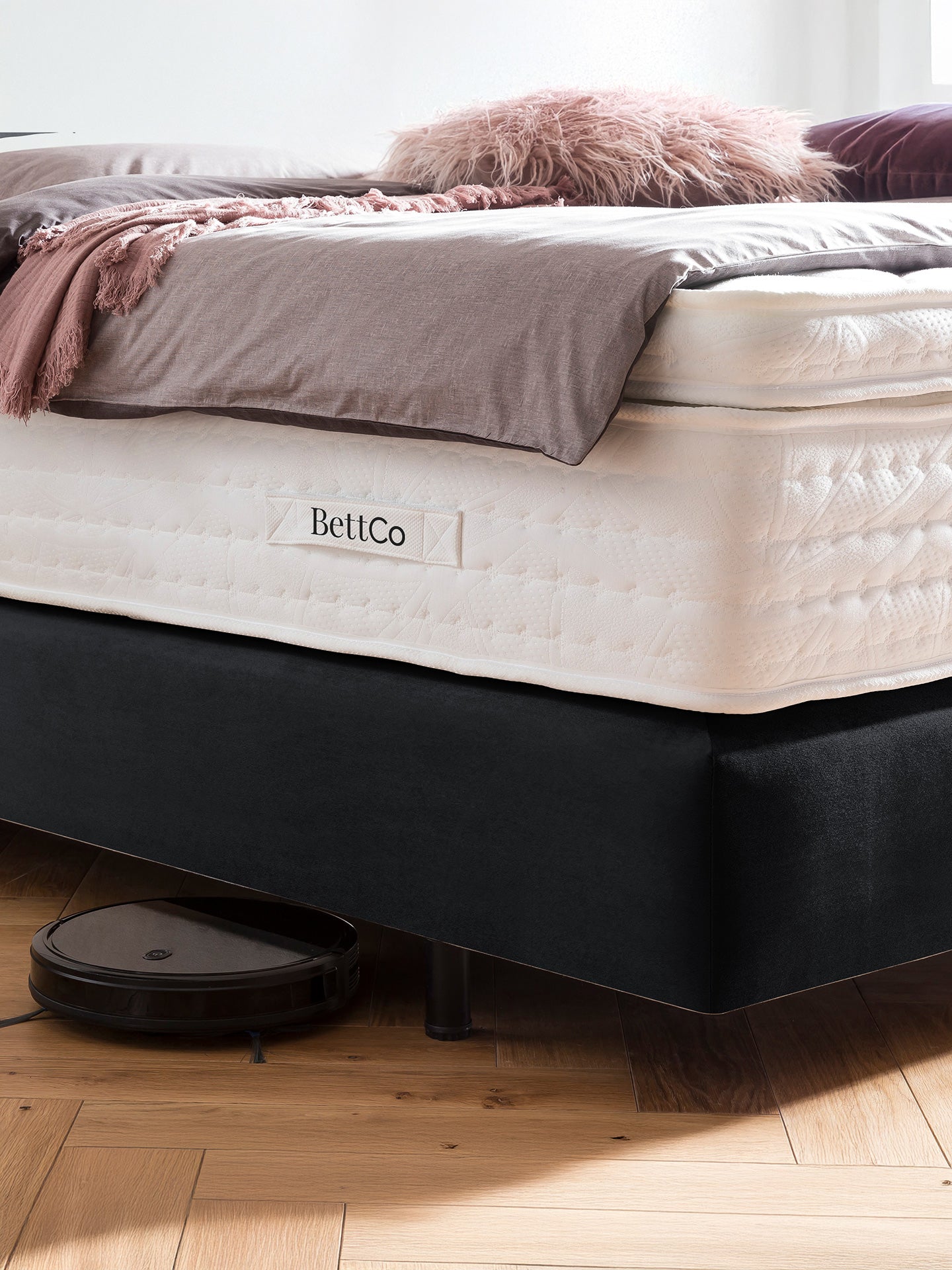 Samt Boxspringbett Schwarz LONDON