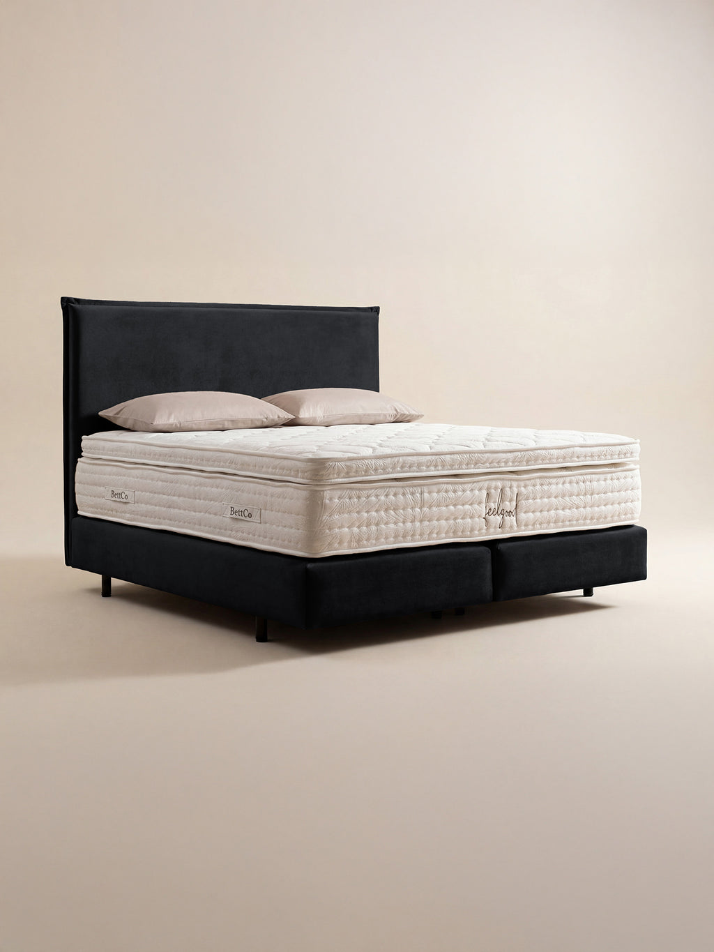 Samt Boxspringbett Schwarz LONDON