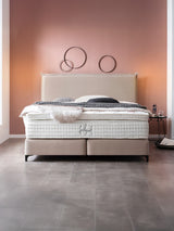 Velours Boxspringbett Creme LONDON