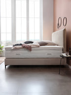 Velours Boxspringbett Creme LONDON