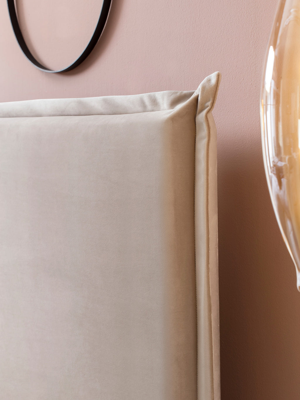 Velours Boxspringbett Creme LONDON