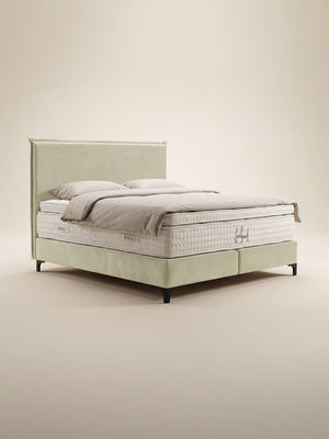 Velours Boxspringbett Creme LONDON