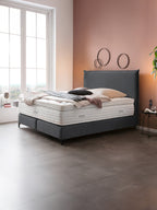 Velours Boxspringbett Dunkelgrau LONDON