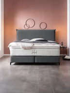 Velours Boxspringbett Dunkelgrau LONDON