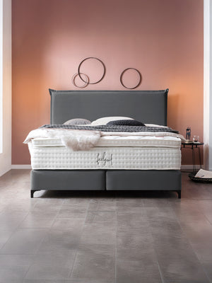 Velours Boxspringbett Dunkelgrau LONDON