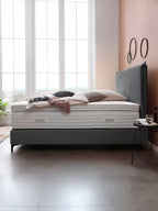 Velours Boxspringbett Dunkelgrau LONDON